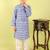 Blue printed cotton kurta pyjama