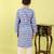 Blue printed cotton kurta pyjama