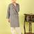 Black printed cotton kurta pyjama