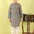 Black printed cotton kurta pyjama