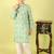 Green printed cotton kurta pyjama
