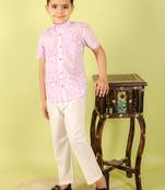 Purple printed cotton shirt