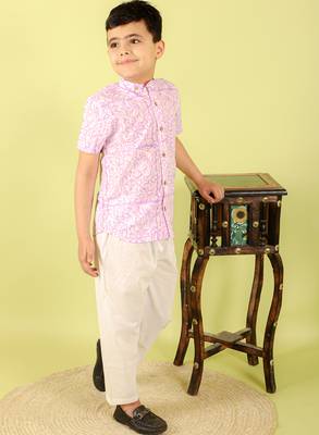 Purple printed cotton shirt 2