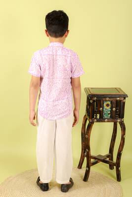 Purple printed cotton shirt 4