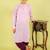 Purple printed cotton kurta pyjama