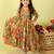Green printed cotton dress