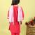 Pink printed cotton kurta set