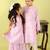 Purple printed cotton sharara with kurta