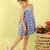 Blue printed cotton dress