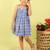 Blue printed cotton dress