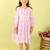 Purple printed cotton dress