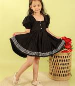 Black plain cotton dress