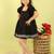 Black plain cotton dress