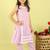 Purple printed cotton kurti set