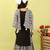 Black printed cotton sharara set