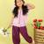 Purple printed cotton co ord set