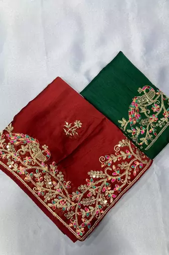 Maroon Party Wear Rangoli Art Silk Saree