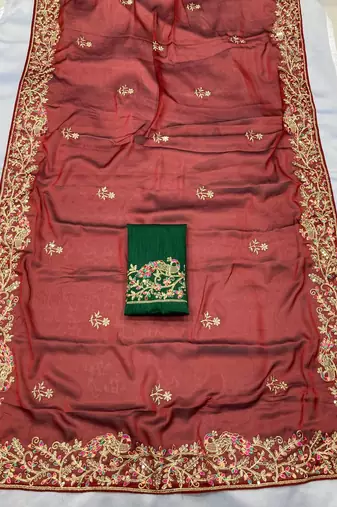 Maroon Party Wear Rangoli Art Silk Saree