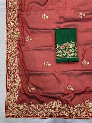 Maroon Party Wear Rangoli Art Silk Saree 4