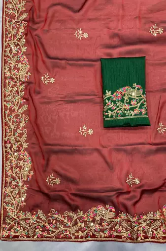 Maroon Party Wear Rangoli Art Silk Saree