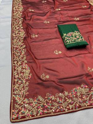 Maroon Party Wear Rangoli Art Silk Saree 5