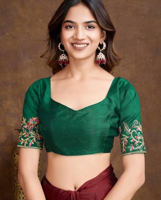 Maroon Party Wear Rangoli Art Silk Saree 6