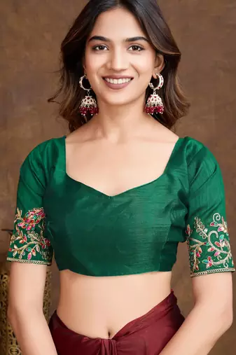 Maroon Party Wear Rangoli Art Silk Saree