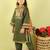 Green printed cotton kurti set