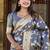 Grey Color Banarasi Silk Meenakari Design Saree