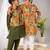 Green printed cotton kurta pyjama