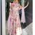 Multi colur georgette fabric digital print with pearl lace border fully stiched gown