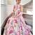 Multi colur georgette fabric digital print with pearl lace border fully stiched gown