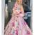 Multi colur georgette fabric digital print with pearl lace border fully stiched gown