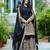 Dark blue colour chinnon silk embroidery work fully stitched sharara suit