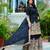 Dark blue colour chinnon silk embroidery work fully stitched sharara suit