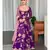 Purple georgette fabric digital print with embroidery work fully stitched gown