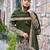 Green colour chinnon silk embroidery work fully stitched sharara suit