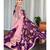 Purple colour georgette fabric digital print with embroidery work fully stitched gown