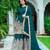 Teal colour chinnon silk embroidery work fully stitched sharara suit