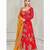 Red colour georgette fabric digital print with embroidery work fully stitched gown