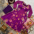 Purple Georgette Digital Print Embroidery Stitched Gown