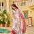 Cream colour georgette fabric digital print with embroidery work fully stitched gown