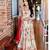 Cream colour georgette fabric digital print with embroidery work fully stitched gown
