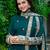 Teal colour chinnon silk embroidery work fully stitched sharara suit