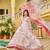 Cream colour georgette fabric digital print with embroidery work fully stitched gown