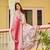 Cream colour georgette fabric digital print with embroidery work fully stitched gown