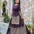 Wine colour chinnon silk embroidery work fully stitched sharara suit