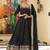 Black colour vichitra silk embroidery work fully stitched gown