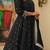 Black colour vichitra silk embroidery work fully stitched gown