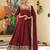 Maroon colour vichitra silk embroidery work fully stitched gown